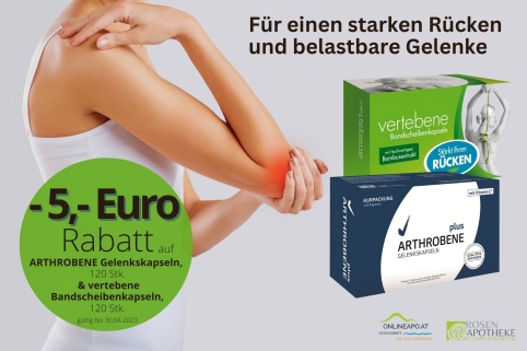 5 Euro Rabatt auf Arthrobene und vertebene