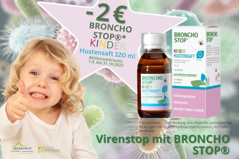 BronchoStop Kinder Hustensaft-Aktion Herbst 2023