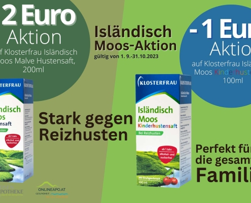 Aktion auf Isländisch Moos Hustensäfte