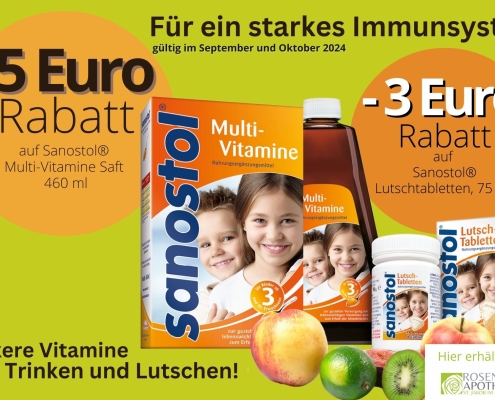 Sanostol Aktion im September und Oktober 2025 bis zu 5€ Rabatt