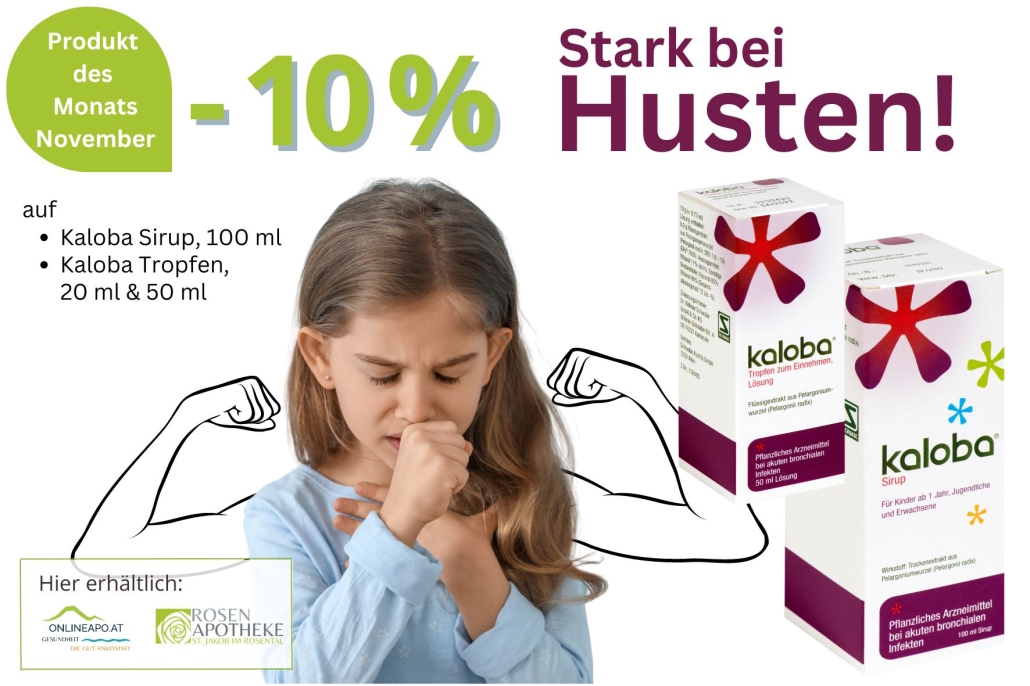 Produkt des Monats November 2024: 10 % auf Kaloba Sirup und Tropfen