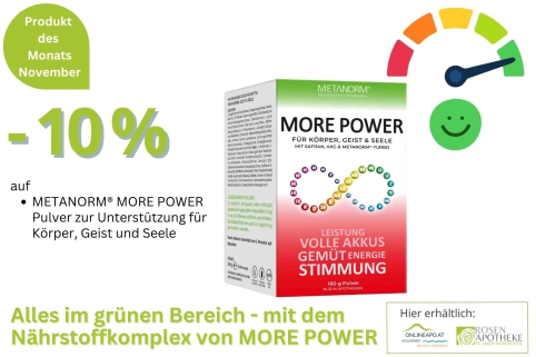 10 % Rabatt auf Metanorm More Power im November 2025