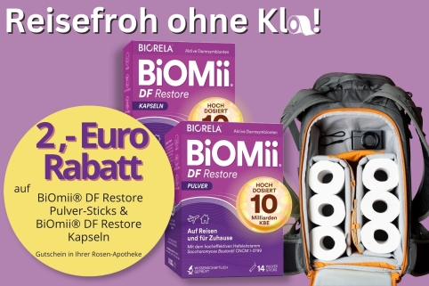 2 Euro Rabatt im Mai und Juni 2026 auf Biomii Restore