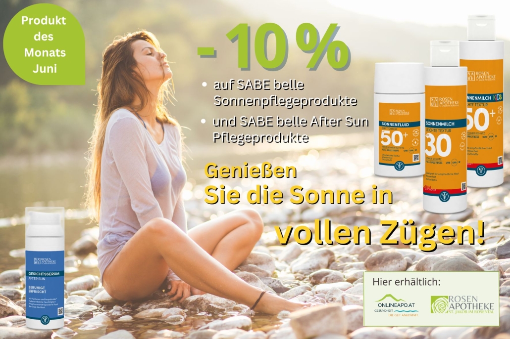 Produkt des Monats Juni2026: SABE belle Sonnenpflegeprodukte