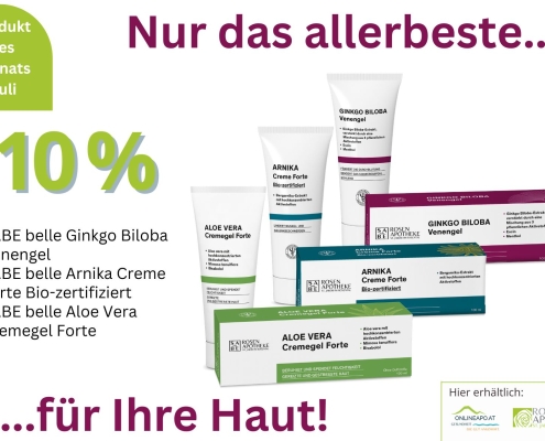 Produkt des Monats Juli 2026: SABE belle Aloea Vera, Arnika und Ginkgo Creme um 10 % günstiger im Juli 2026