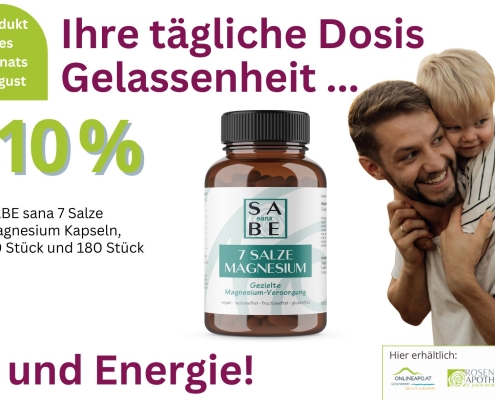 Produkt des Monats Juli 2026: 10 & auf SABE sana 7 Salze Magnesium