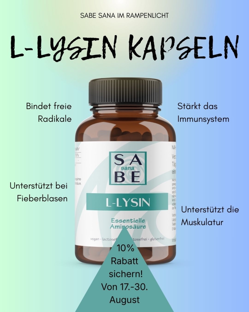 SABE sana Lysin zum Sonderpreis von 17. bis 31. August 2026