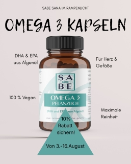 SABE Sana Omega 3 von 3. bis 16. August um 10 % günstiger in der Rosen-Apotheke!