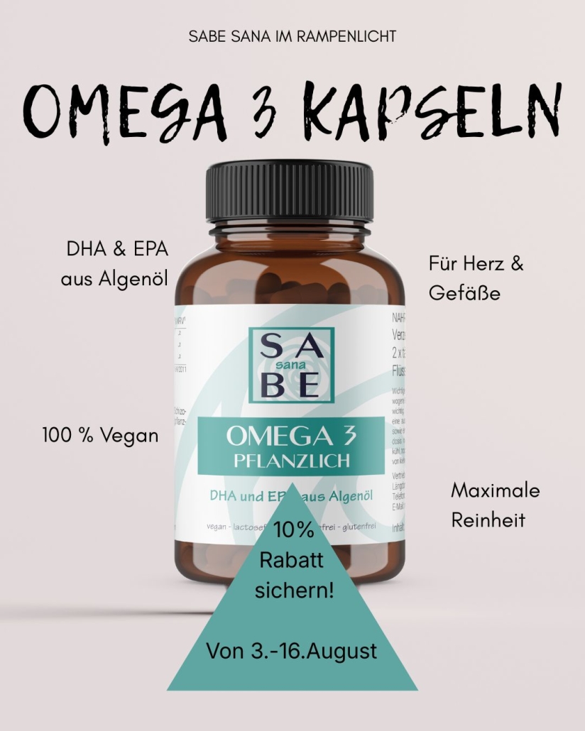 SABE Sana Omega 3 von 3. bis 16. August um 10 % günstiger in der Rosen-Apotheke!